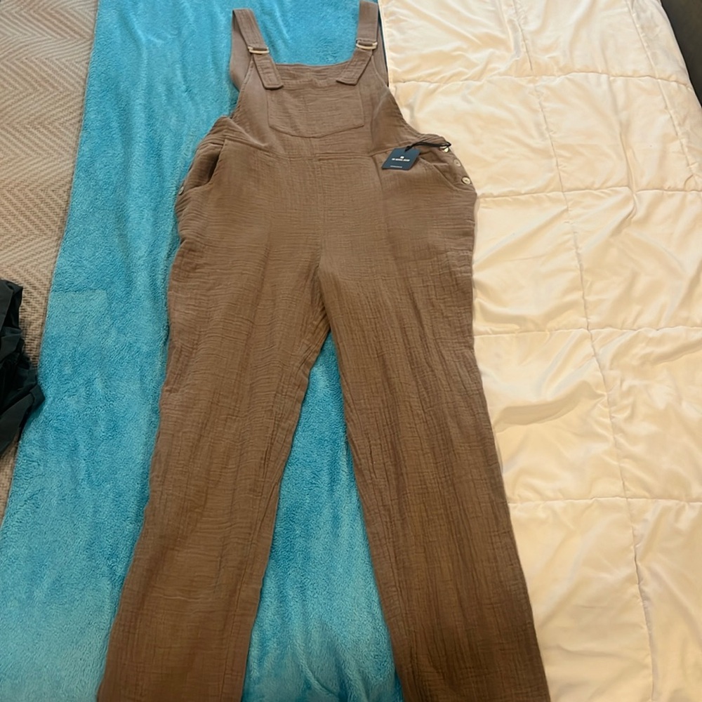 NEW taupe overalls, tags on never worn. The normal brand